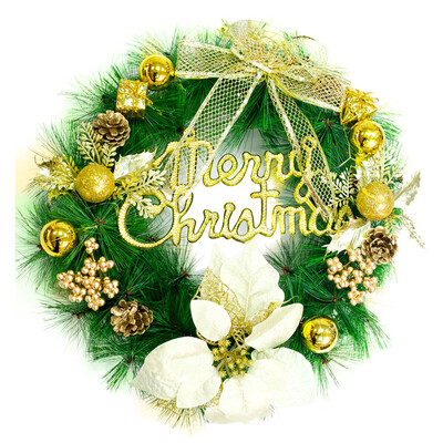 

〖Follure〗Christmas Large Wreath Door Wall Ornament Garland Decoration Red Bowknot