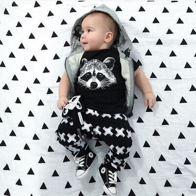 

Baby Girls Boys Bear Print Tops T-shirtPants Leggings 2pcs Outfits Set Clothes 0-24M