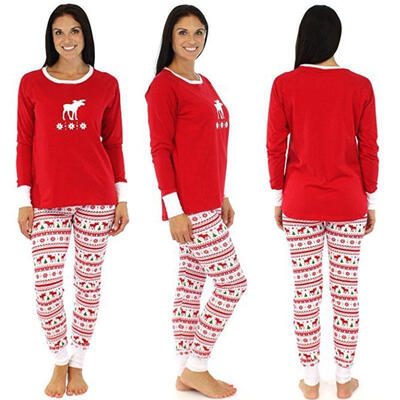 

Family Matching Pajamas Set Womens Ladies Christmas Long Sleeve Sleepwear Nightwear Outfits Costume