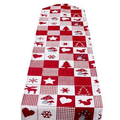 

Toponeto 35x175cm Christmas Linen Letter Printed Table Flag Tablecloths Party Decoration