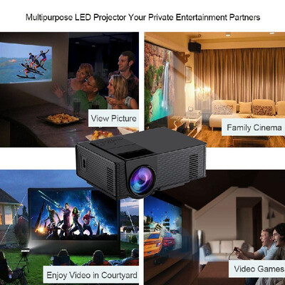 

VS314 LED Projector 1500 Lumens Projector 1080P 1200 1 Contrast Ratio Projection Machine with USB HD VGA AV Remote Controller Bl