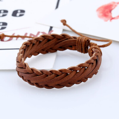 

New Style Leather Bracelet Leisure Retro Multi-layer Bracelet Ladies Men Charm Style Bracelet Handmade Braided Gift