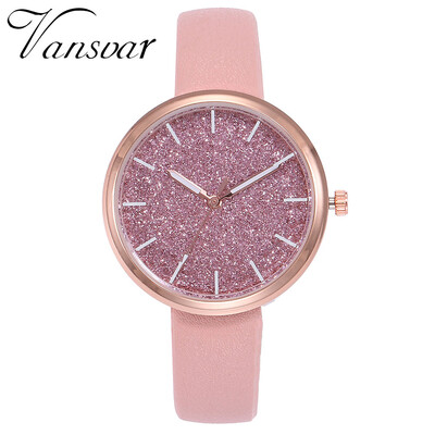 

Vansvar Dropshipping Women Watch Leather Wristwatches Women Dress Ladies Quartz Clock Relogio Feminino 533