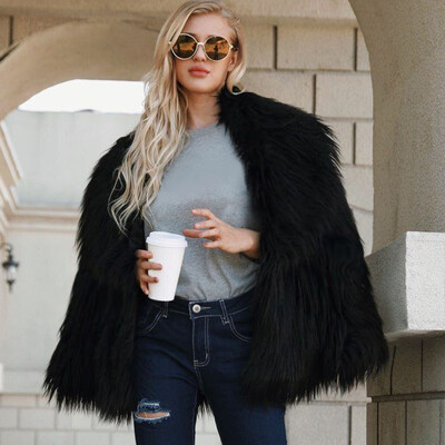 

Toponeto Womens Ladies Warm Faux Fur Coat Jacket Winter Solid Parka Large Lapel Outerwear