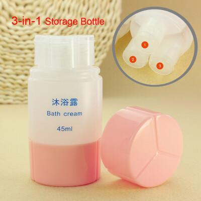 

〖Follure〗3-In-1& 4-in-1 Travel Plastic Empty Shampoo Skin Bath Cream Storage Bottle Conta