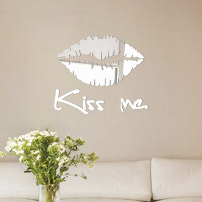 

Gobestart Removable Kiss Me Mirror Wall Sticker Decal Art Mural Home Room Decor Gold