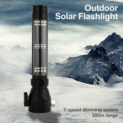 

Greensen 10 in1 Rechargeable Solar Power 7 Mode LED Flashlight Emergency Torch Window Breaker