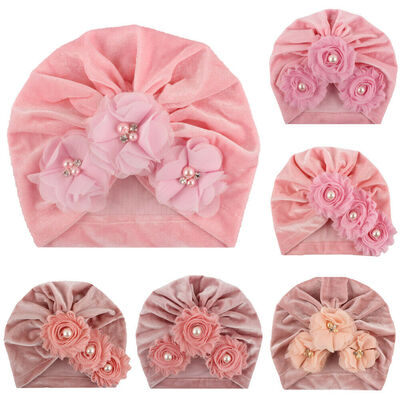 

Cute Kid Baby Turban Sunflower Head Wrap Autumn Winter Warm Hat Flannelette Cap