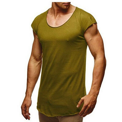 

SUNSIOM Summer Men Tee Shirt Slim Fit O Neck Short Sleeve Muscle Casual Tops Blouse
