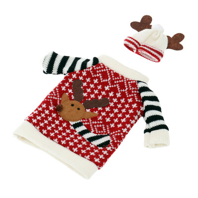 

Christmas Home Decor Supplies Elk Red Wine Bottle Cover Bag Dinner Table L2WL