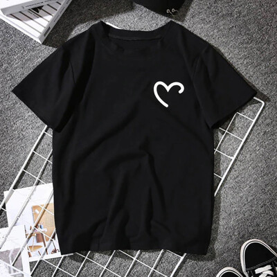 

Starmoon Women Girls Plus Size Heart-Shaped Print Tees Shirt Short Sleeve T Shirt Blouse