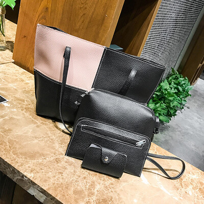

Tailored Women Four Set Handbag Shoulder Bags Four Pieces Tote Bag Crossbody Wallet