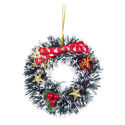 

12cm Creative Christmas PVC Mini Wreath Christmas Red Fruit Gift Wrap Hanging Pendant Vianocne Dekoracie Decoracion Hogar