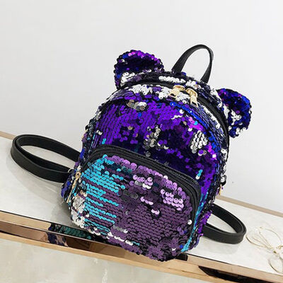 

2018 New Style Fashion Women Girls Sequins Mini Backpack Travel School Satchel Solid Bag Rucksack Backpack