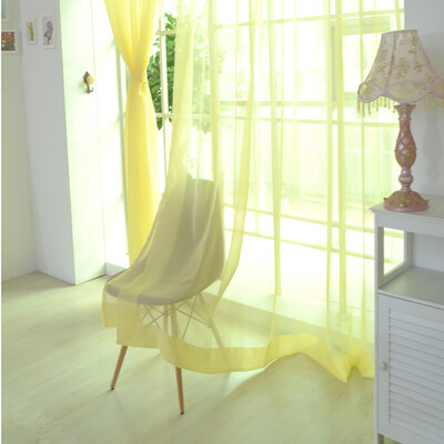 

Gobestart 1 PCS Pure Color Tulle Door Window Curtain Drape Panel Sheer Scarf Valances