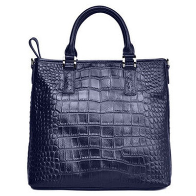 

Women Handbag Soft Genuine Leather Tote Retro Crocodile Pattern Bag Cow Skin Shoulder Bags Female Brown Handmade Feminina Bolsa