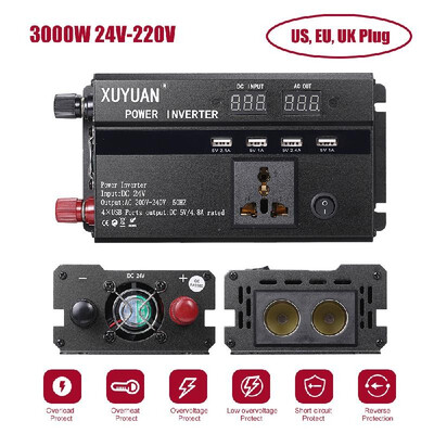 

Car Inverter 3000W 4000W 5000W 12V24V 110220V DC to AC Power Inverter Dual Led Display Modified Sine Wave Power Voltage Transfor
