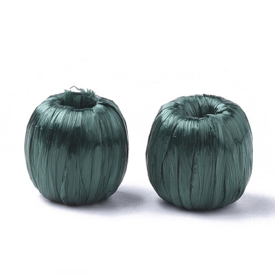 

Handmade Raffia Woven Beads with Wood Inside Round DarkGreen 1718x1718mm Hole 6mm