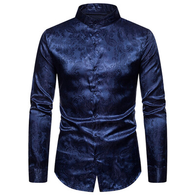 

Toponeto Fashion Personality Mens Casual Senior lapel Diamond velvet T Shirt Top Blouse