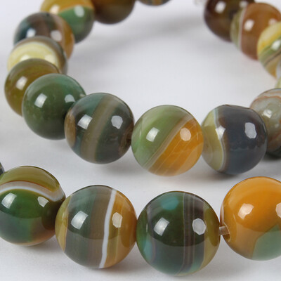 

Natural Gemstone Agate Round Bead Strands Dyed YellowGreen 10mm Hole 1mm about 38pcsstrand 1496"