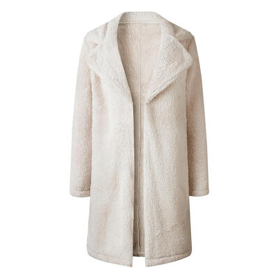 

Women Open Front Cardigan Long Coat Stylish Winter Turn Down Collar Jackets