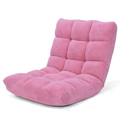 

Adjustable 14-Position Cushioned Floor Chair-Pink