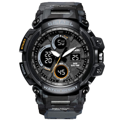 

Gobestart SMAEL Men Sport Watch Dual Display Analog Digital LED Electronic Wrist Watches