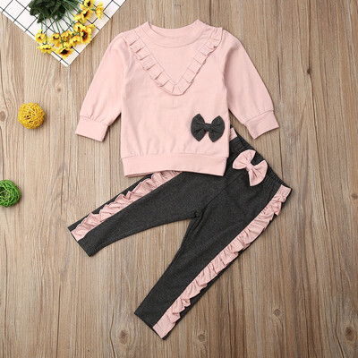 

Autumn Baby Girl Sweatshirt Long Pants Leggings Outfit Toddler Kid Clothes 2PCS