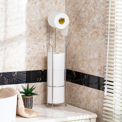 

Siaonvr Free Standing Toilet Paper Holder for Bathroom Storage Brushed Stainless