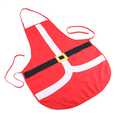 

Siaonvr Chistmas Gift Kitchen Apron with Pocket&Extra Long Ties Cute Santa Apron