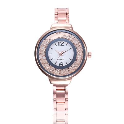 

New womens alloy steel belt watch quicksand ball stone