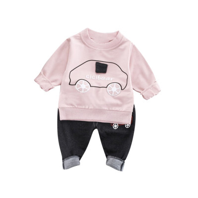 

Spring Boys Clothes Set Cartoon T-shirts Tops Denim Jeans Pants Suit Baby Kids Children Clothing Bebes Tracksuit