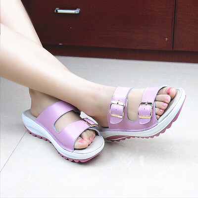 

Rose Popular Summer Women Casual Sandals Beach Slipper Peep Toe Platform Soft Shoes