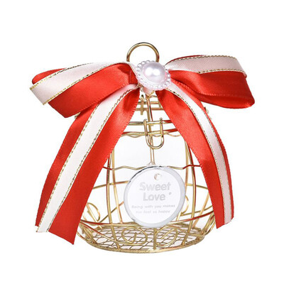

Gobestart Hollow Bird Cage Wedding Party Gift Box Container Tinplate Candy Chocolate Boxes