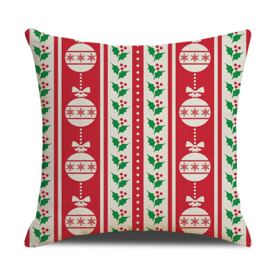 

Siaonvr Christmas Linen Skin Pillow Case Pillow Cushion Elk Snowflake Print 45×45CM