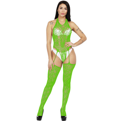 

Toponeto Women Open Crotch Bodystockings Perspective Halter Underwear Pajama