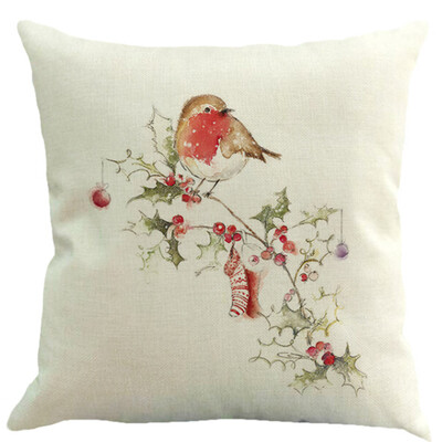 

Tailored Christmas Cotton Linen Sofa Car Home Waist Cushion Cover Throw Pillow Case A