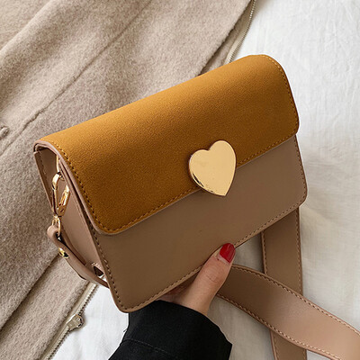 

Women 2019 new fashion contrast color small square bag simple shoulder contrast color Hong Kong girl messenger bag