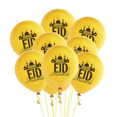 

10Pcs EID Balloons Ramadan Decoration Moon Mosque Printed Pattern Balloons for Muslim EID Party Supplies