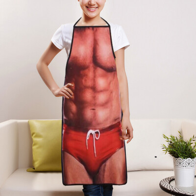 

Gobestart Muscle Man Creative Apron Washable Kitchen Supplies Party Sexy Gift