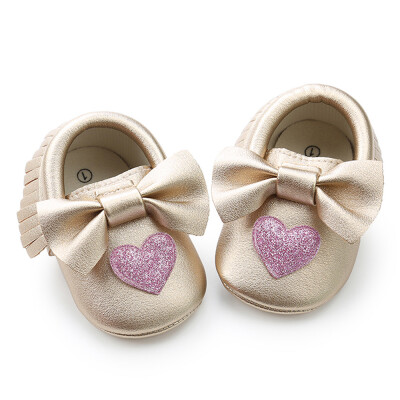 

Baby Girl Sequins Bowknot Love Shape Fashion Toddler First Walkers Kid Shoes