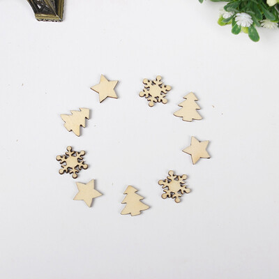 

50Pcs DIY Craft Christmas Natural Wood Chip Ornaments Home Decoration