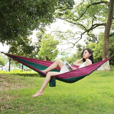 

Outdoors Camping Hammock Hanging Swing Sleeping Bed Lightweight Portable Nylon Parachute Double Hammock for Backpacking Travel