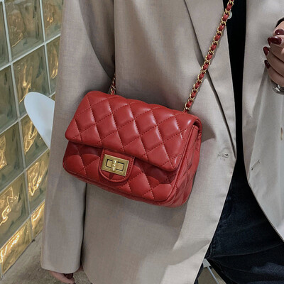 

Small fragrance texture bag female 2019 new Korean version of fashion wild high-end chain single shoulder slung small square bag