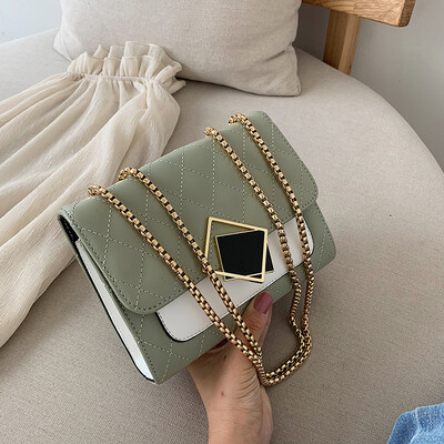 

Summer Joker popular Lingge chain bag womens new 2019 Korean fashion small square bag shoulder Messenger bag tide