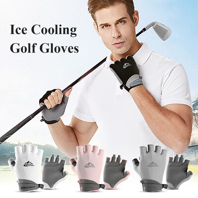 

Half Finger Golf Gloves Absorbent Cooling Ice Gloves UV Protective Golf Cycling Fishing Fitness Gloves for Men Women