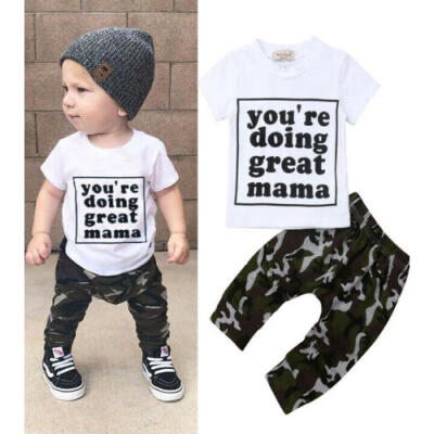 

Fashion Baby Boys Short Sleeve T-shirt TopsPants Infant Summer Clothes Outfits