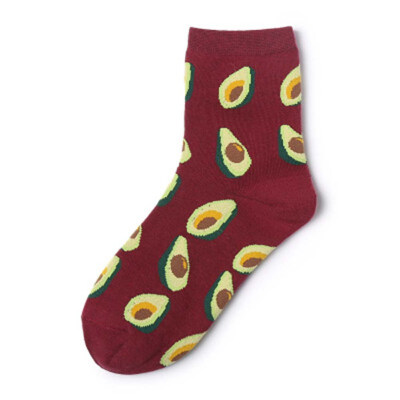 

Cotton fashion homewear casual soft women girls home sales cute High-Top Cartoon Fruit Printed Socks