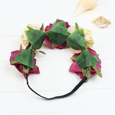 

〖Follure〗Party Floral Rose Flower Headband Hair Crown Festival Boho Garland Large Big