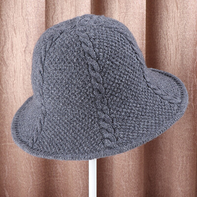 

East rhyme new autumn&winter ladies wool knitted twist wool hat warm fashion solid color leisure fisherman hat